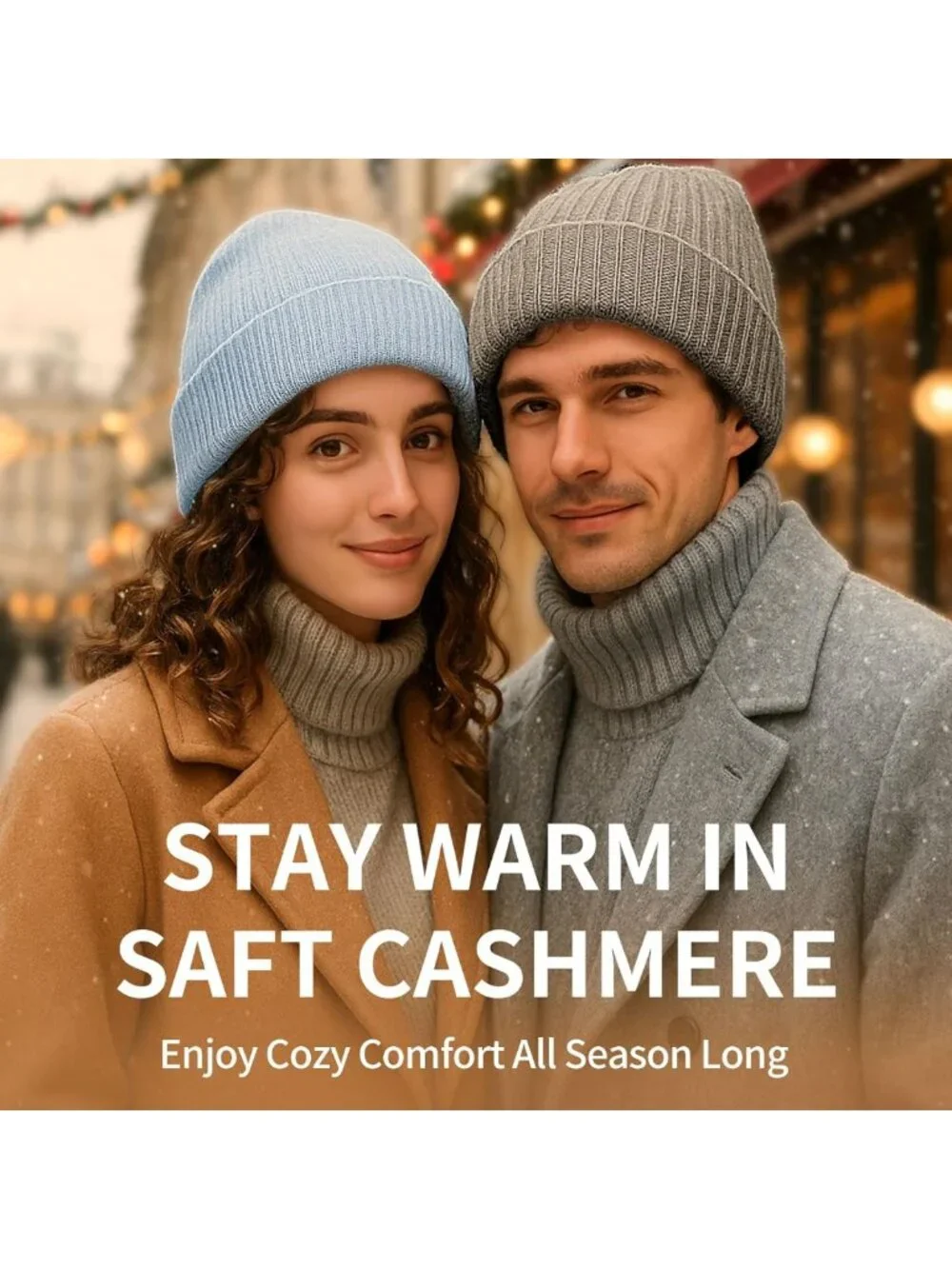 Luxurious 100% Cashmere Beanie for Women | Soft Knit Winter Hat with Gift Box
